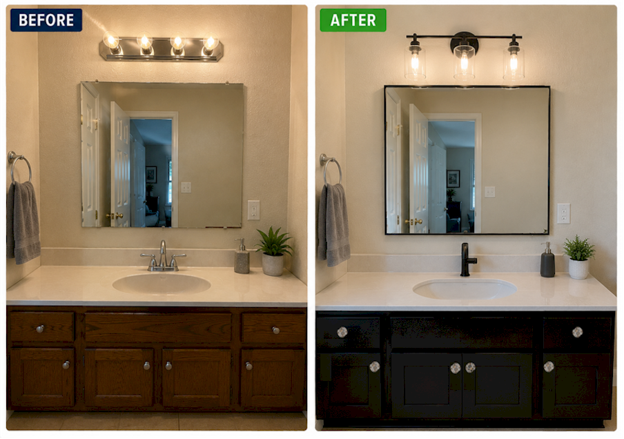 Full Bathroom Vanity Makeover