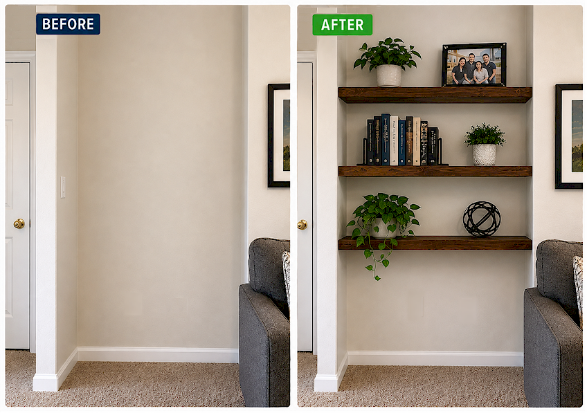 Install Shelves for Walls or Closets