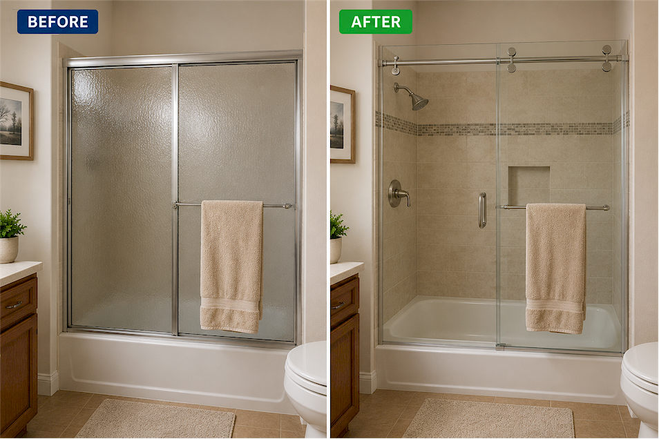 Upgrade to a Clear Glass Shower Door